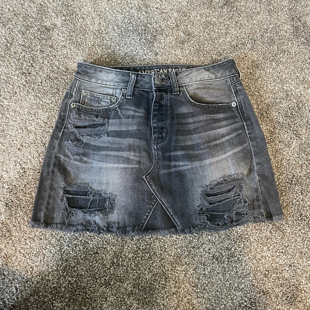 American Eagle black jean skirt